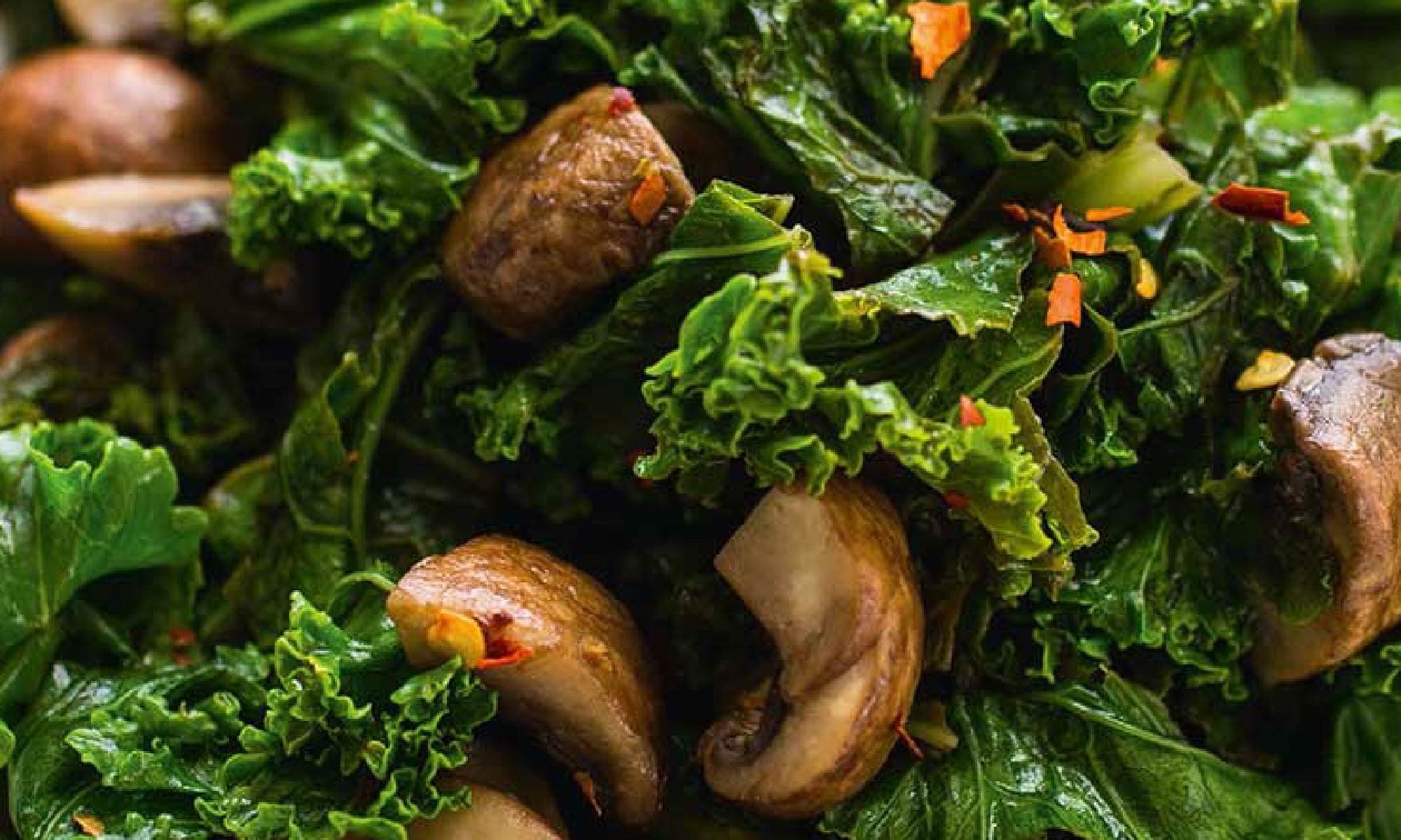 Geroerbakte Boerenkool met Champignons