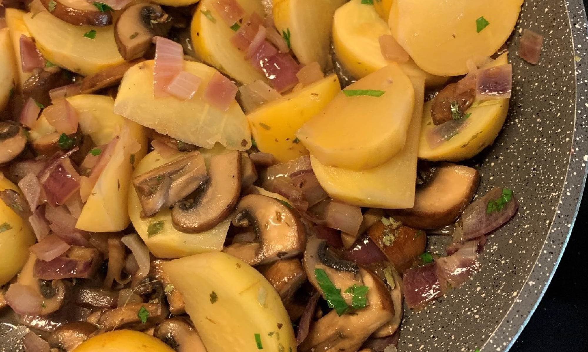 Meirapen met champignons