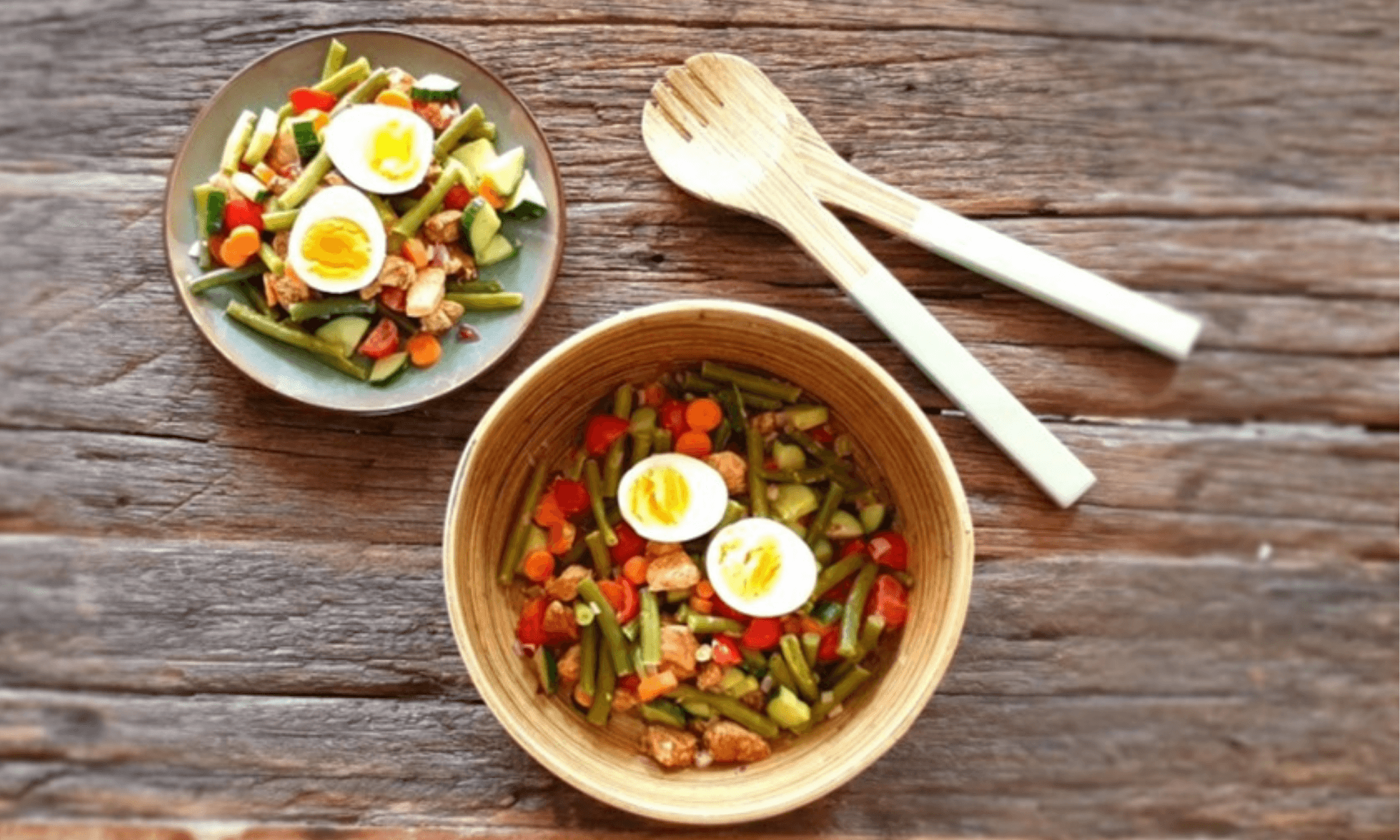 Sperziebonen salade met kip