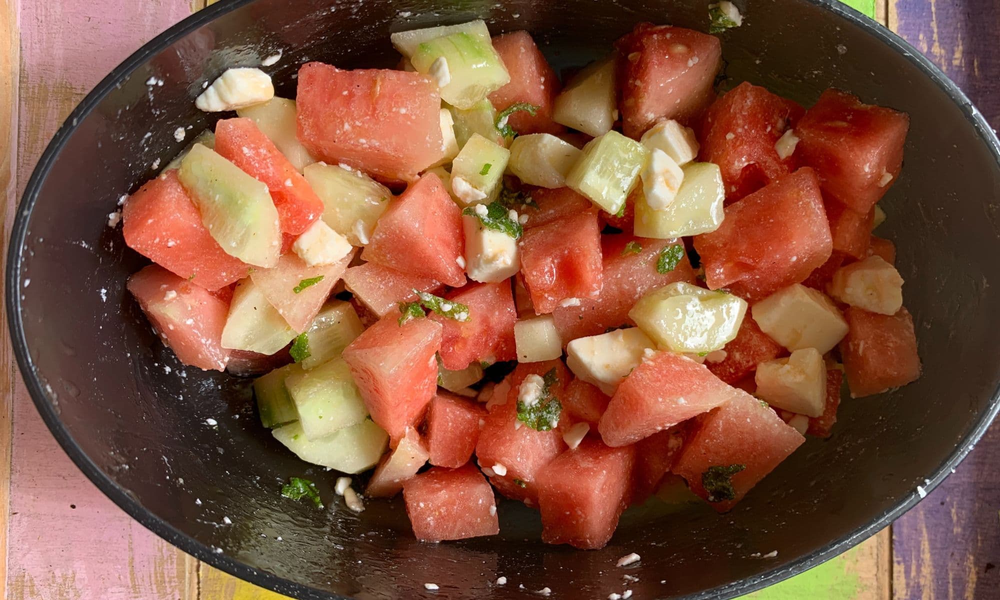 Salade met watermeloen en feta
