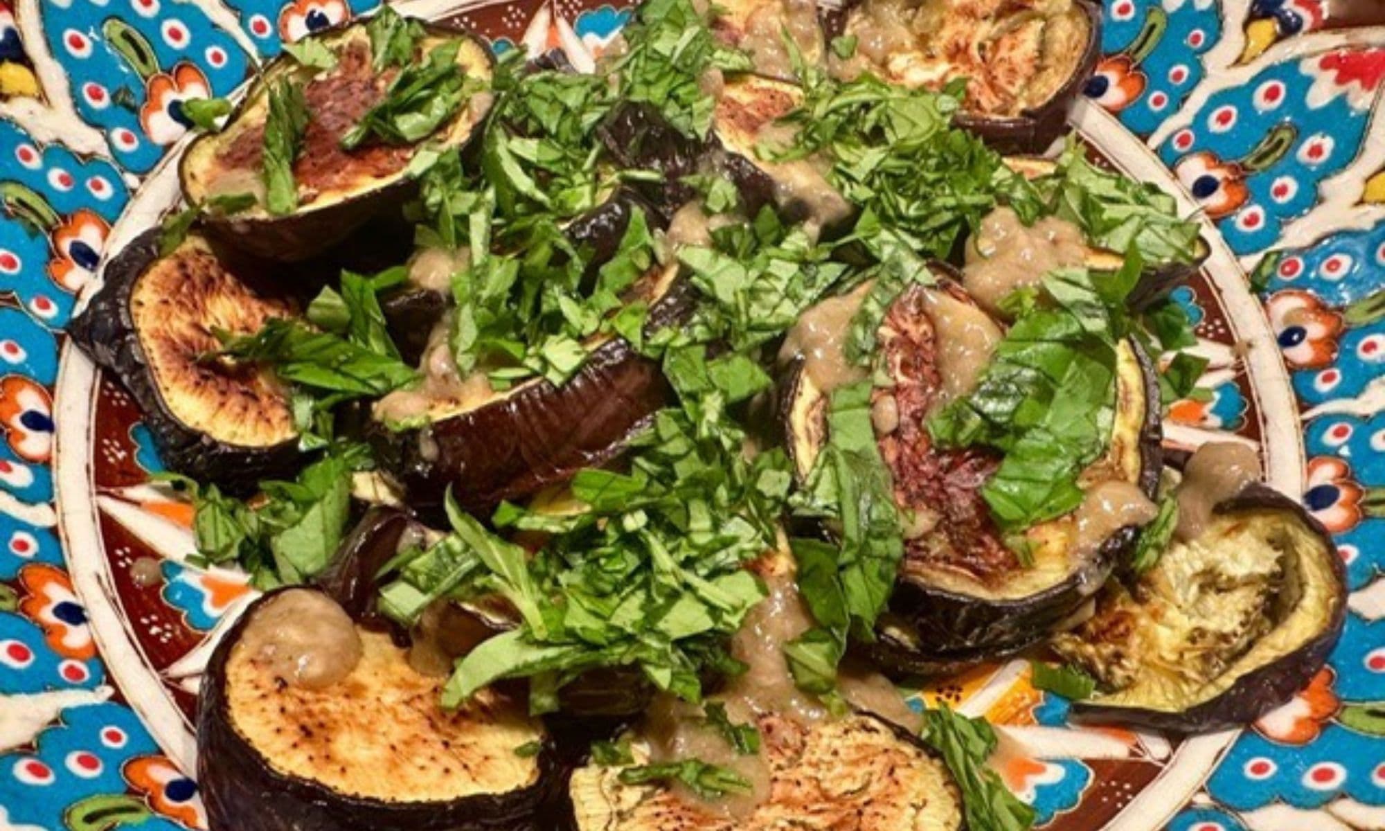 Gegrilde aubergine