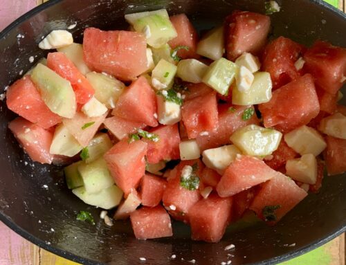 Salade met watermeloen en feta