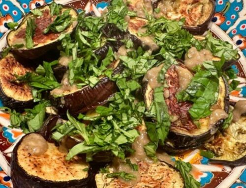 Gegrilde aubergine