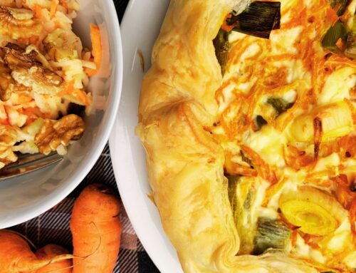 Herfst taart met wortel en prei